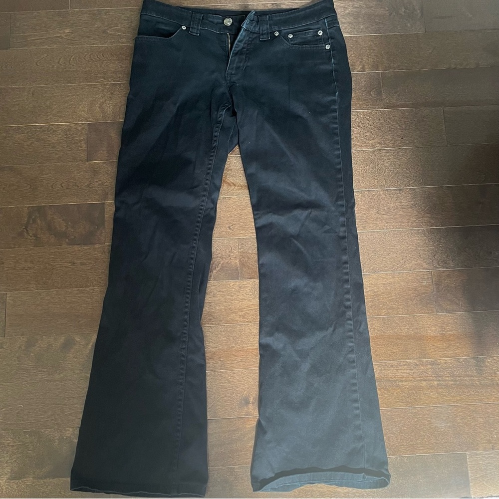 Vintage Low Rise Black Harley Davidson Flare Jeans